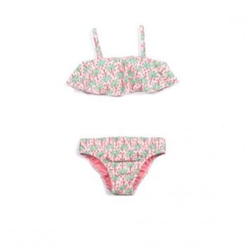 Egg by Susan Lazar Mia Two Piece Ruffle Top Bikini Palm Tree Print