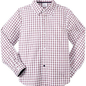 Egg by Susan Lazar Little Boy’s Check Button Down Shirt (Toddler/Kid) – Wine – 3T