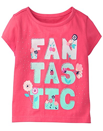 Gymboree Baby Girls’ Toddler Short Sleeve Glitter Graphic Tee