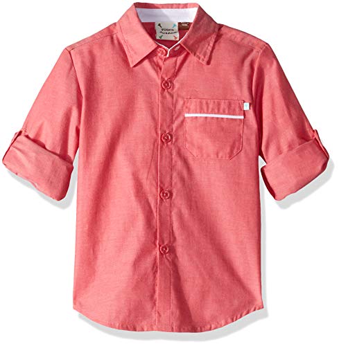 Fore!! Axel & Hudson Boys’ Coral Rolled Cuff Shirt, 4T