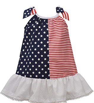 Bonnie Jean Girl’s 4th of July Dress – Patriotic Stars and Stripes Flag Dress