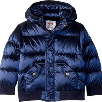Appaman Kids Baby Boy’s Puffy Coat with Hood and Front Pockets (Infant/Toddler/Little Kids/Big Kids) Navy Blue 6 Little Kids
