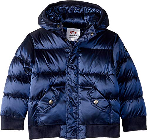 Appaman Kids Baby Boy’s Puffy Coat with Hood and Front Pockets (Infant/Toddler/Little Kids/Big Kids) Navy Blue 6 Little Kids