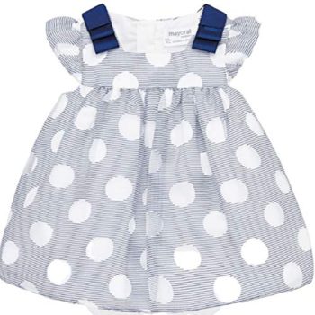 Mayoral Child Ladies’ Navy and White Costume with Polka DOT and Stripe OVEWRLAY Dimension 4-6 Months