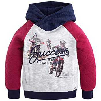 Mayoral Boys Fleece Hooded Succes Pullover with Biker Display screen Print