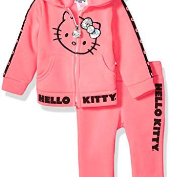 Whats up Kitty Child Ladies 2 Piece Zip-up Hoodie and Pant Lively Set
