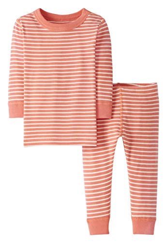 Moon and Again by Hanna Andersson Child/Toddler Boys’ and Women’ 2-Piece Natural Cotton Lengthy Sleeve Stripe Pajama Set