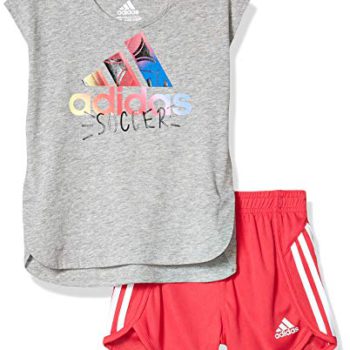 adidas Child Ladies Li’l Sport Quick Sleeve Prime & Shorts Clothes Set