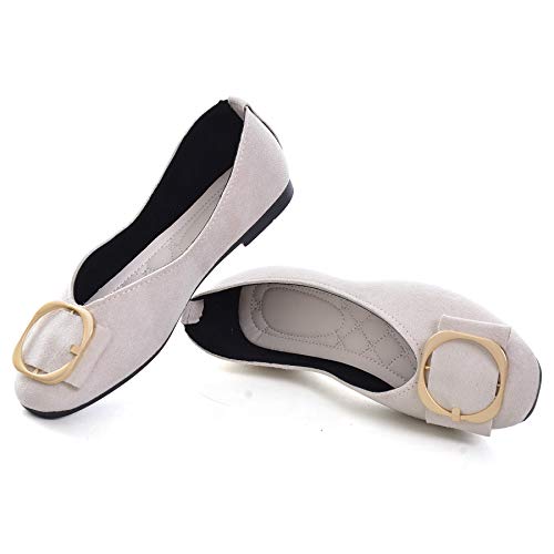 SAILING LU Traditional Sq. Toe Footwear Womens Stable Ballet Flats Consolation Buckle Flat Footwear for Work Slip On Sandals