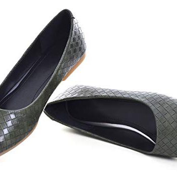 SAILING LU Sq. Toe Footwear for Girls Retro Plaid Ballet Flats Consolation PU Leather-based Flat Footwear Put on to Work Slip On Moccasins