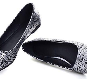 SAILING LU Womens Pointed Toe Sneakers Tender PU Ballet Flats Night Gown Sneakers Put on to Work Flat Slip-ons