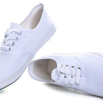 SAILING LU Womens Sneakers for Work White Nursing Sneakers Breathable Canvas Sneakers Flat Loafers