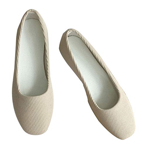 SAILING LU Flying Woven Footwear Girls Stable Oxfords Consolation Sq. Toe Ballet Flats Slip On Idler Shoe