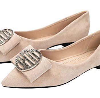 SAILING LU Crystal Costume Footwear Womens Pointy Toe Footwear Consolation Suede Ballet Flats Put on to Work Slip On Moccasins