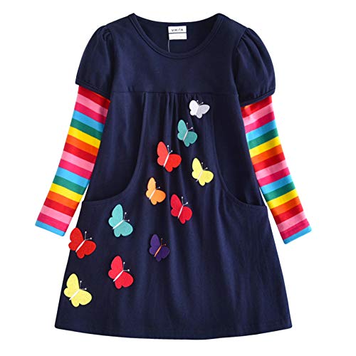 VIKITA Winter Toddler Lady Garments Cotton Lengthy Sleeve Women Attire for Children 2-8 Years