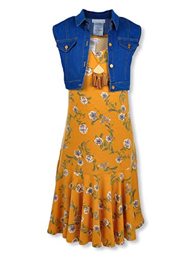 Bonnie Jean Women’ Tassel Necklace 2-Piece Gown Set Outfit