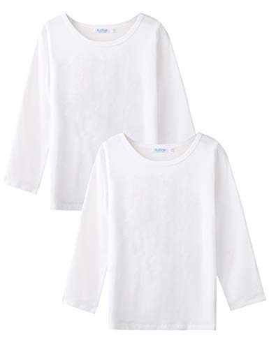 Arshiner Youngsters 2 Pack Lengthy Sleeve Tees Women Cotton Tees 2pcs Shirt