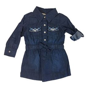 Jessica Simpson Toddler Lady’s Darkish Denim Western Shirt Costume