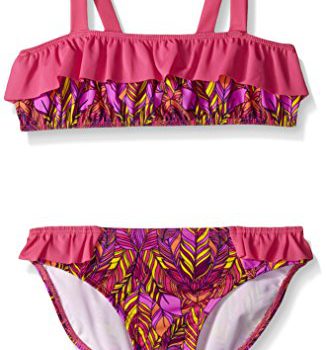 Jessica Simpson Ladies’ Two Piece Ruffle Feather Bikini