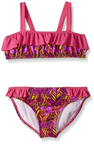 Jessica Simpson Ladies’ Two Piece Ruffle Feather Bikini