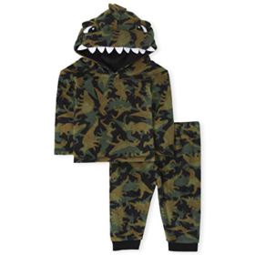 The Youngsters’s Place Boys’ Unisex Child and Toddler Matching Household Dino Fleece Pajamas