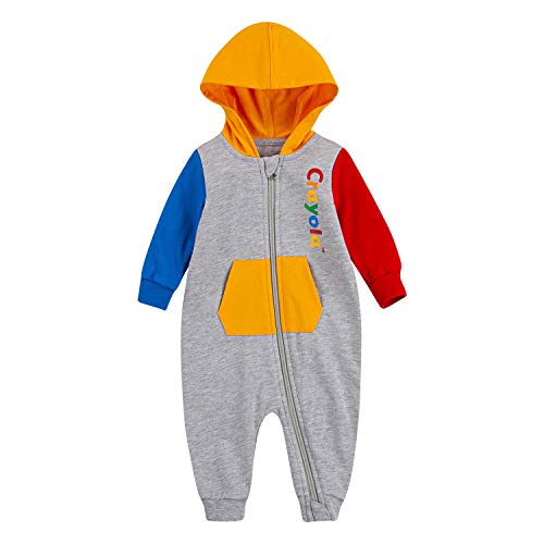 Crayola Youngsters’s Attire Child Boys’ Lengthy Sleeve Hooded Coverall Bodysuit