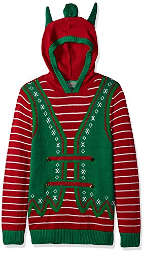 Ugly Christmas Sweater Males’s Elf Hooded