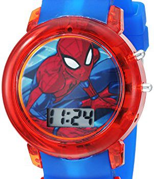Marvel Boys’ Quartz Watch with Plastic Strap, Blue, 20 (Mannequin: SPD4464)