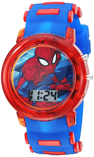 Marvel Boys’ Quartz Watch with Plastic Strap, Blue, 20 (Mannequin: SPD4464)